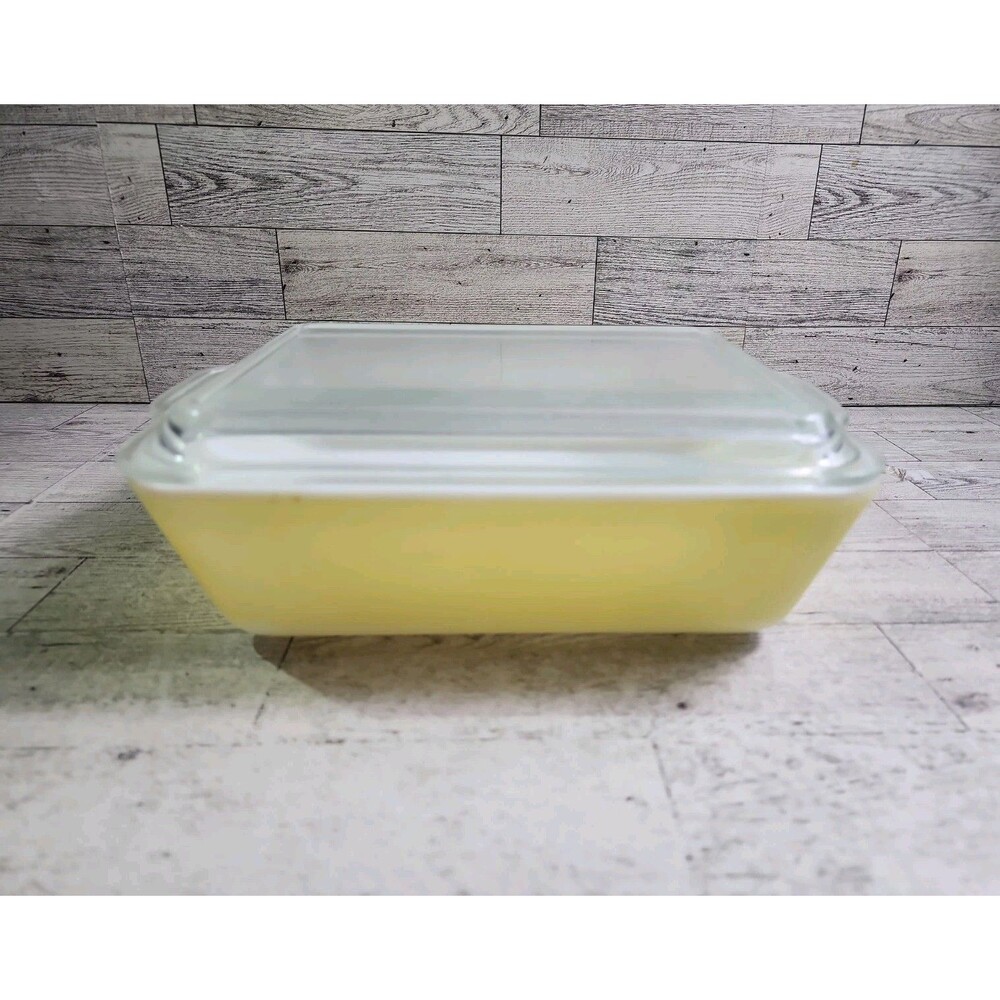 PYREX 503 B PRIMARY COLORS YELLOW REFRIGERATOR DISH WITH LID Casserole